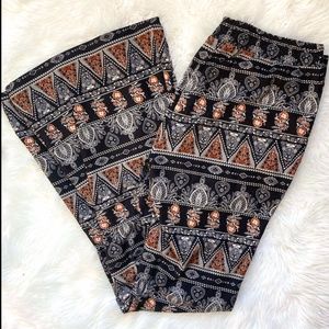 Stretch Knit Bell Bottom Pants Boho Women's Tribal